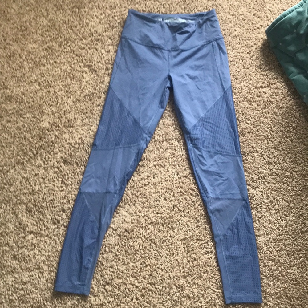 Grey/blue mesh detail Victoria sport leggings